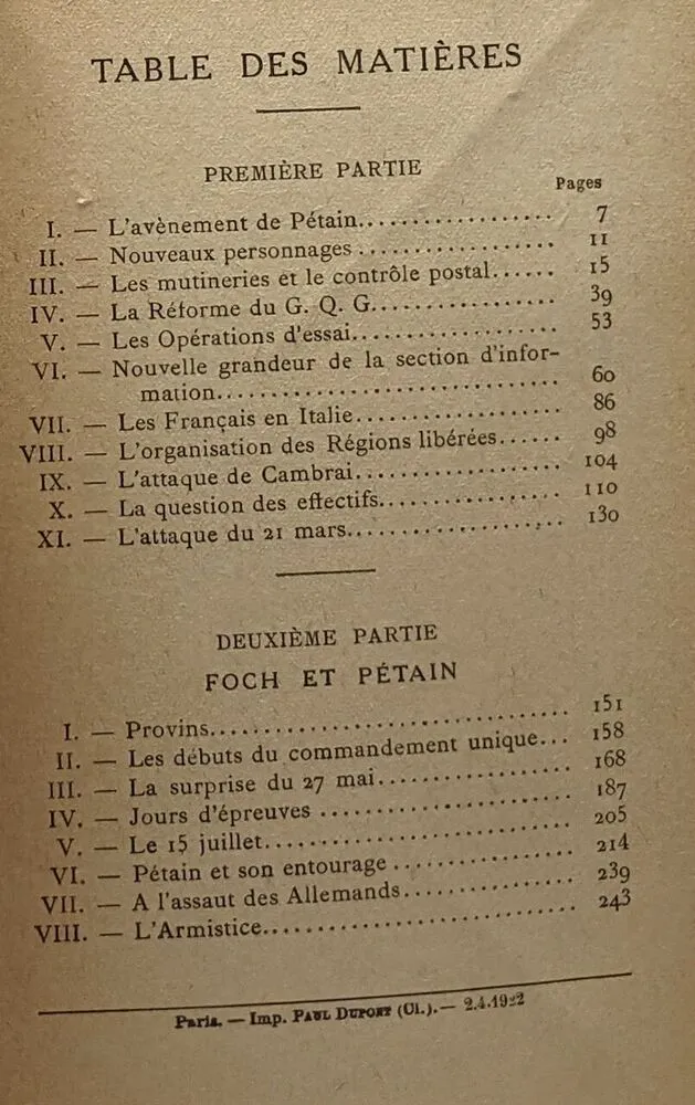 G.Q.G. Secteur 1 - édition définitive revue et augmentée - TOME PREMIER ET SECOND - 1922 - Jean De Pierrefeu